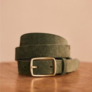 Sezane Darby belt in Kaki Green Sz 90